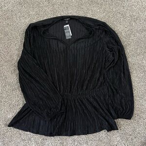 NWT Lane Bryant silky black dress top